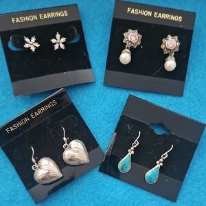 Sterling Silver Earring Lot - 4 Pieces